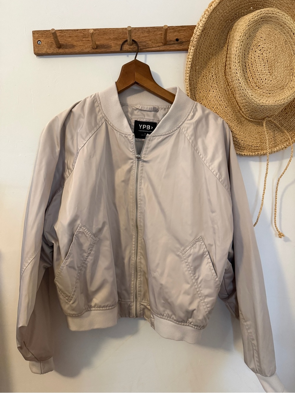 Abercrombie & Fitch Light Beige Bomber Jacket